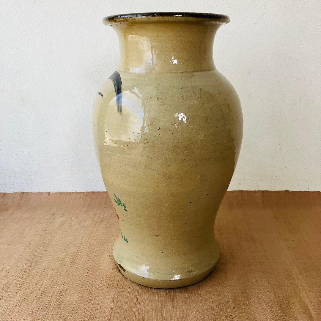 (希少) 壺屋焼　小橋川仁王　花瓶　鶏　沖縄　民藝　柳宗悦　やちむん