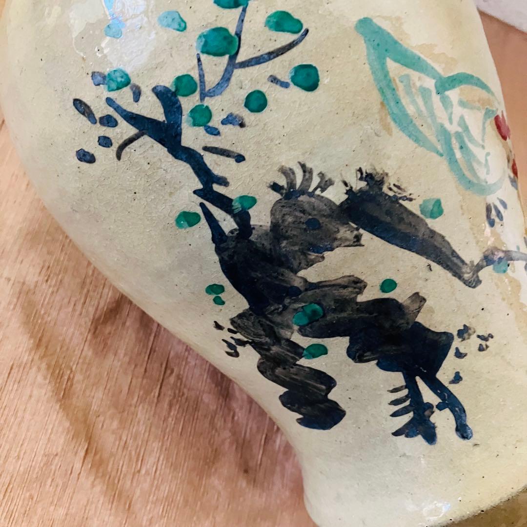 (希少) 壺屋焼　小橋川仁王　花瓶　鶏　沖縄　民藝　柳宗悦　やちむん