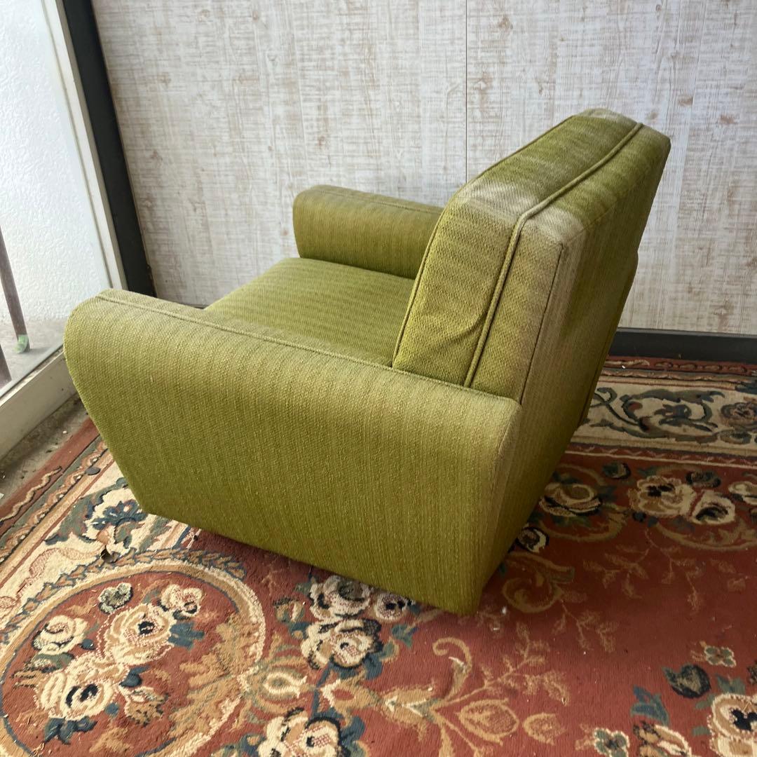 ① 昭和レトロ ミッドセンチュリー 一人掛けソファー ロビーチェア アームチェア