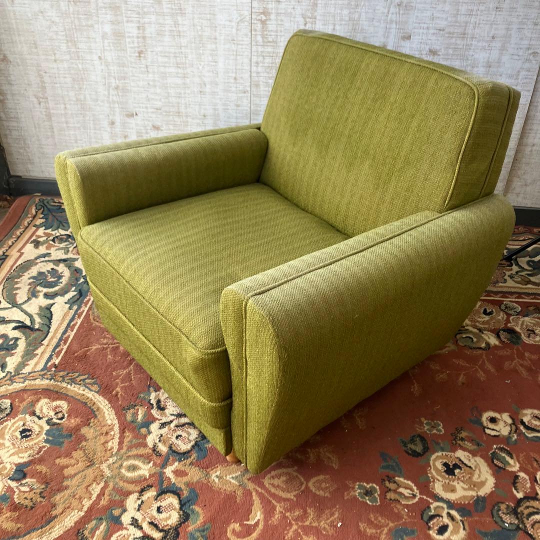 ① 昭和レトロ ミッドセンチュリー 一人掛けソファー ロビーチェア アームチェア