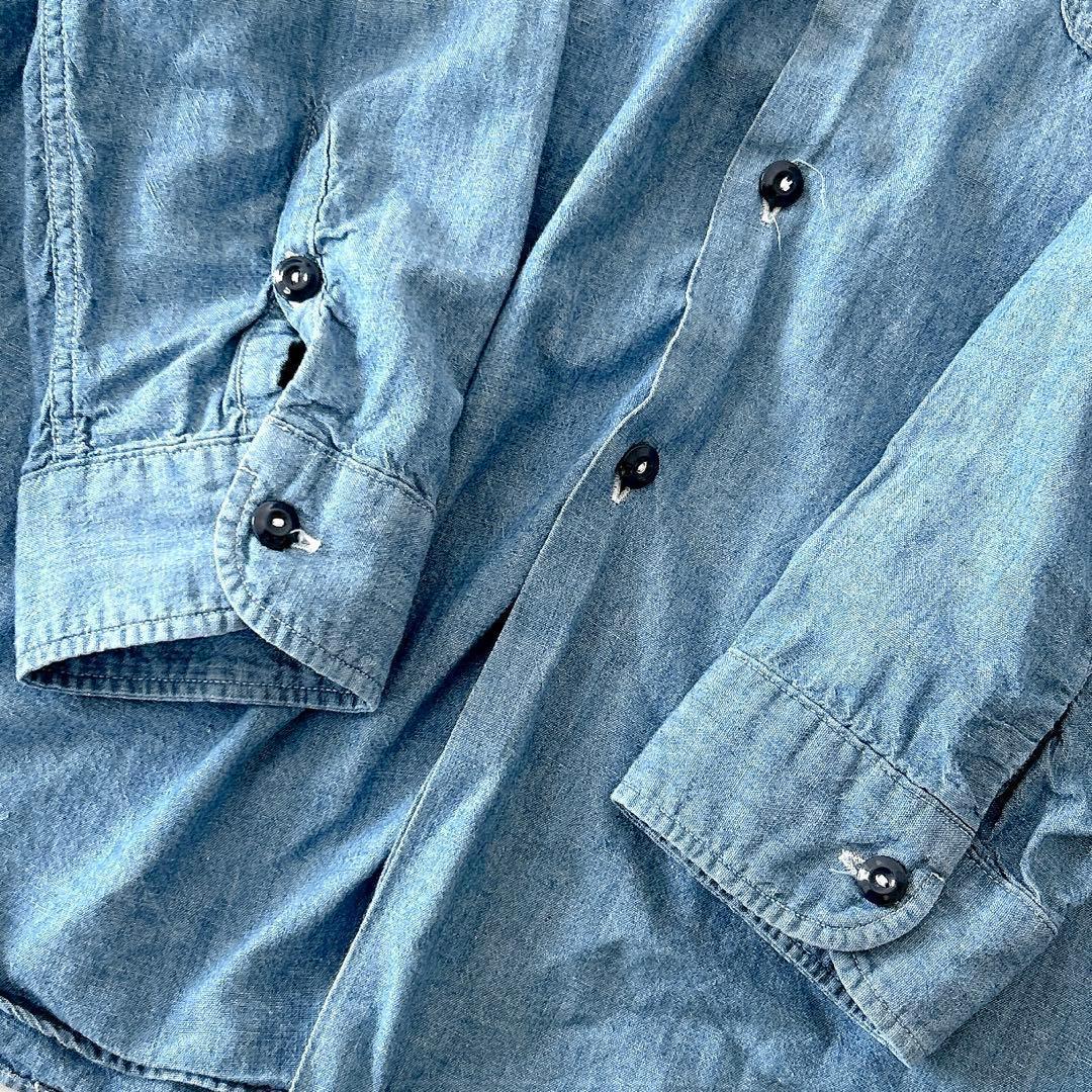 人気 マディソンブルー ハンプトン シャンブレー シャツ デニムシャツ 刺繍