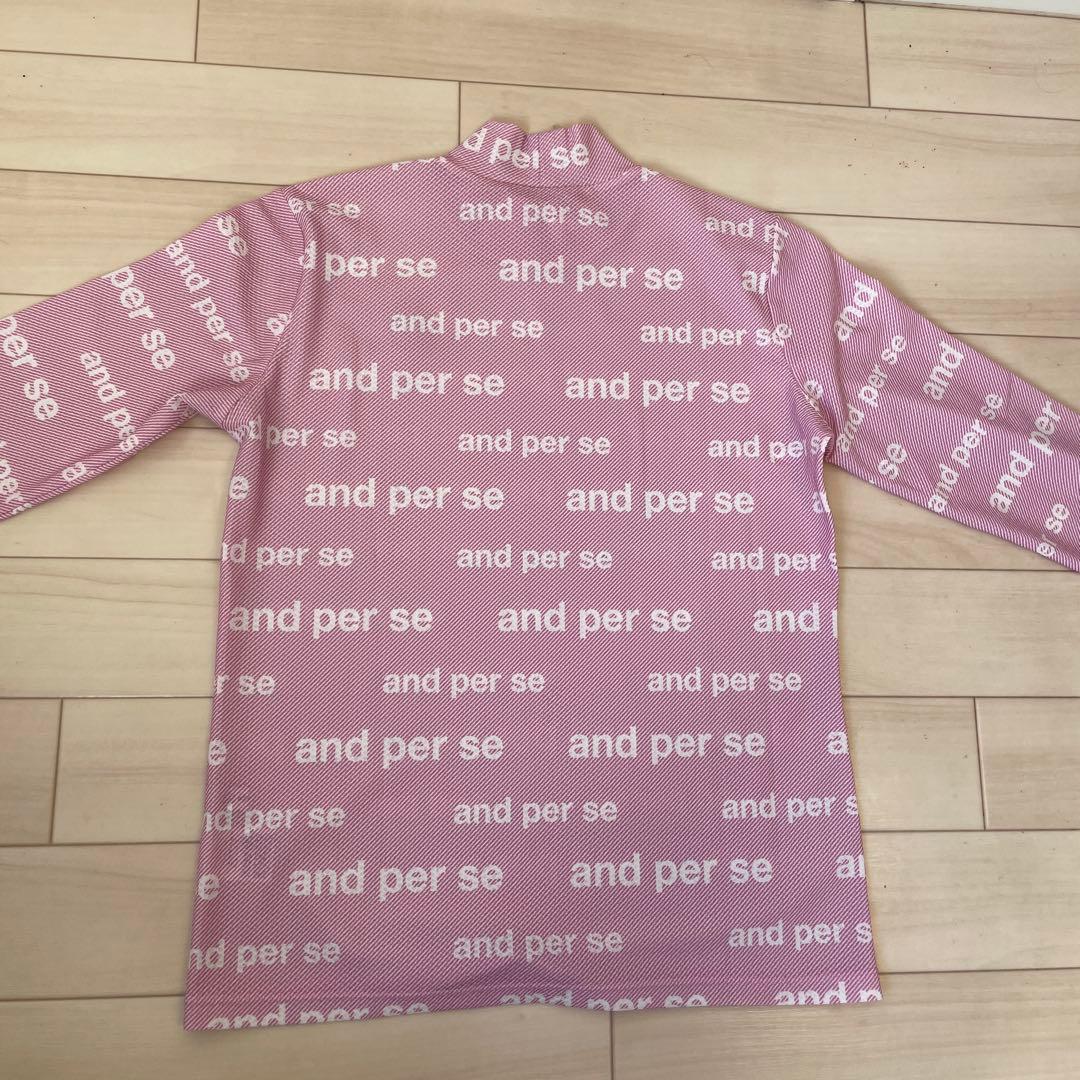 【未使用】and per se アンパスィ 長袖ハイネックシャツ Lサイズ