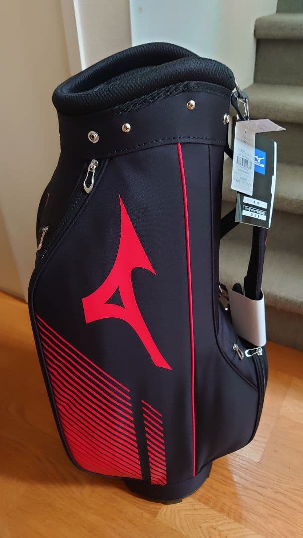 【新品：タグ付き】ミズノゴルフキャディバッグ 9.0型 ブラック×レッド
