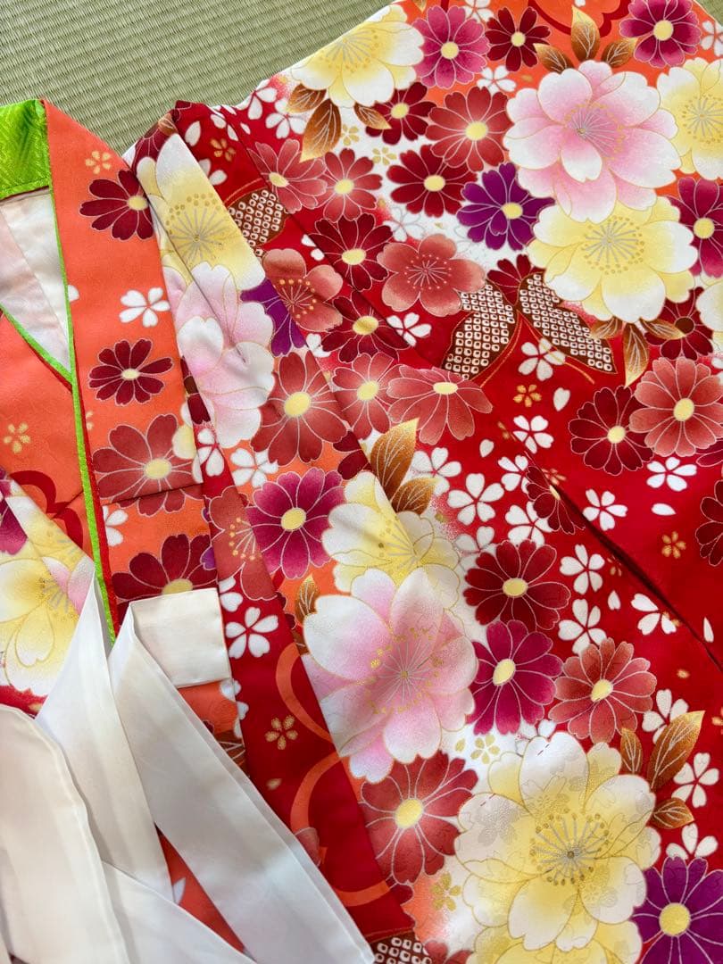 マユミブランド 3歳 七五三 赤 着物 フルセット