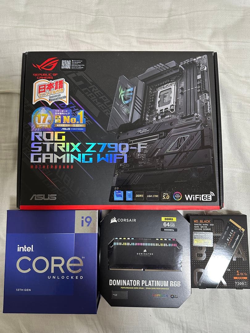 ROG STRIX Z790-F+ i9 13900k+ 64GBメモリ＋M.2