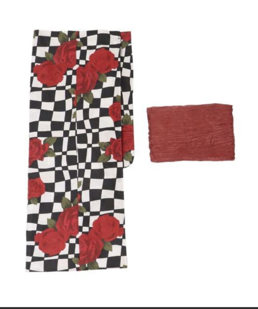 【jouetieオリジナル】 ✨ローズチェッカーセパレート浴衣セット✨格子柄✨