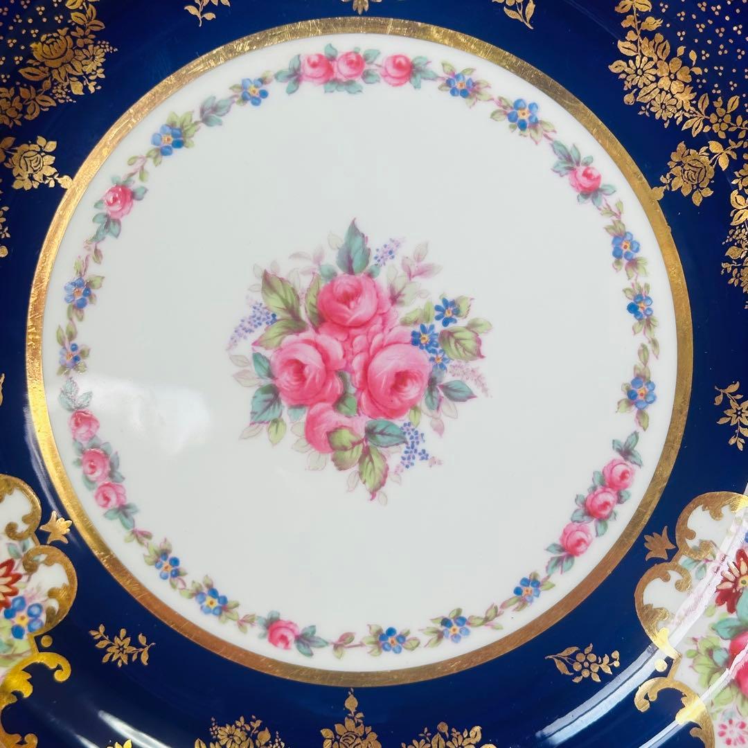 スポード コープランド×トマス・グード コバルト金彩バラ 25.5cmプレート