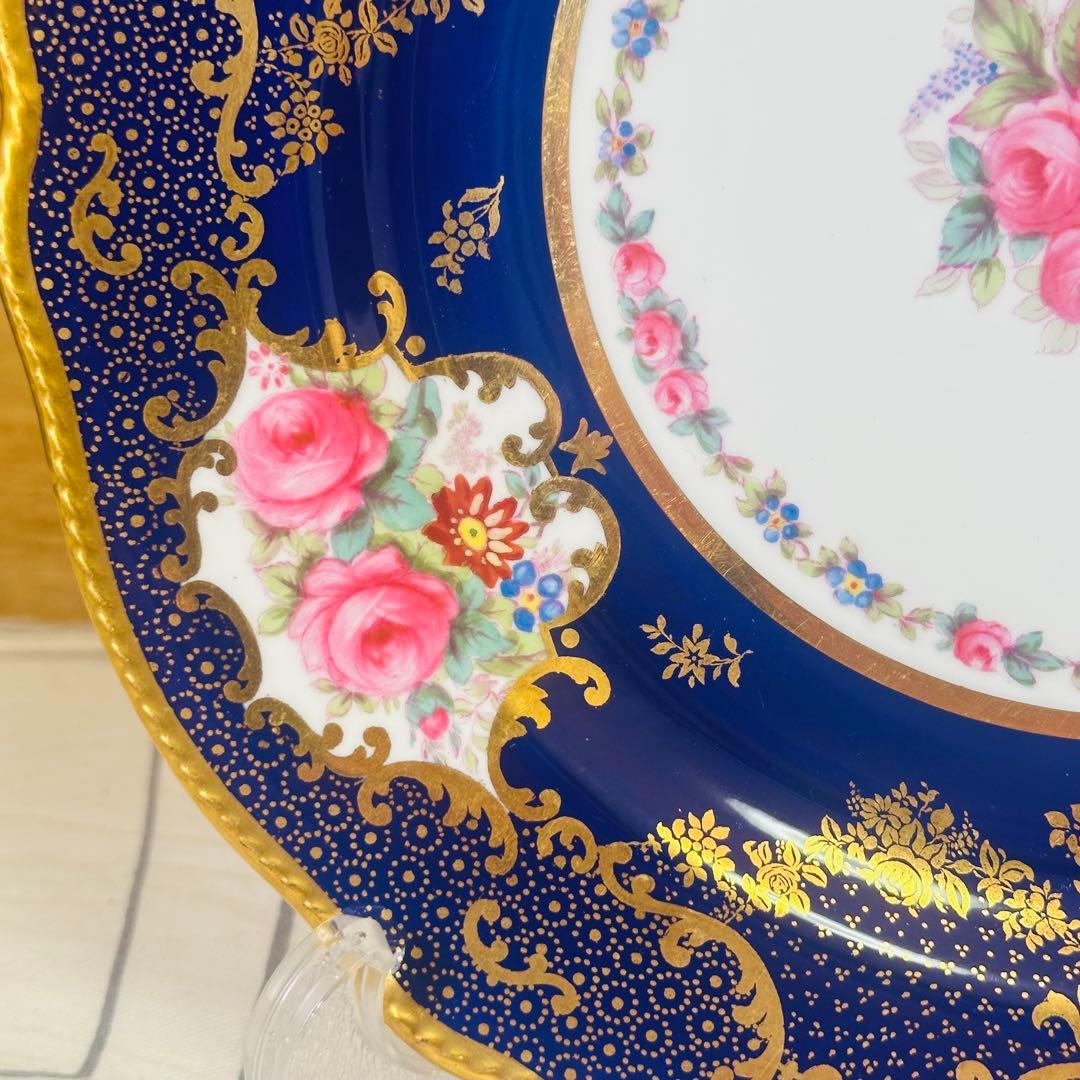 スポード コープランド×トマス・グード コバルト金彩バラ 25.5cmプレート