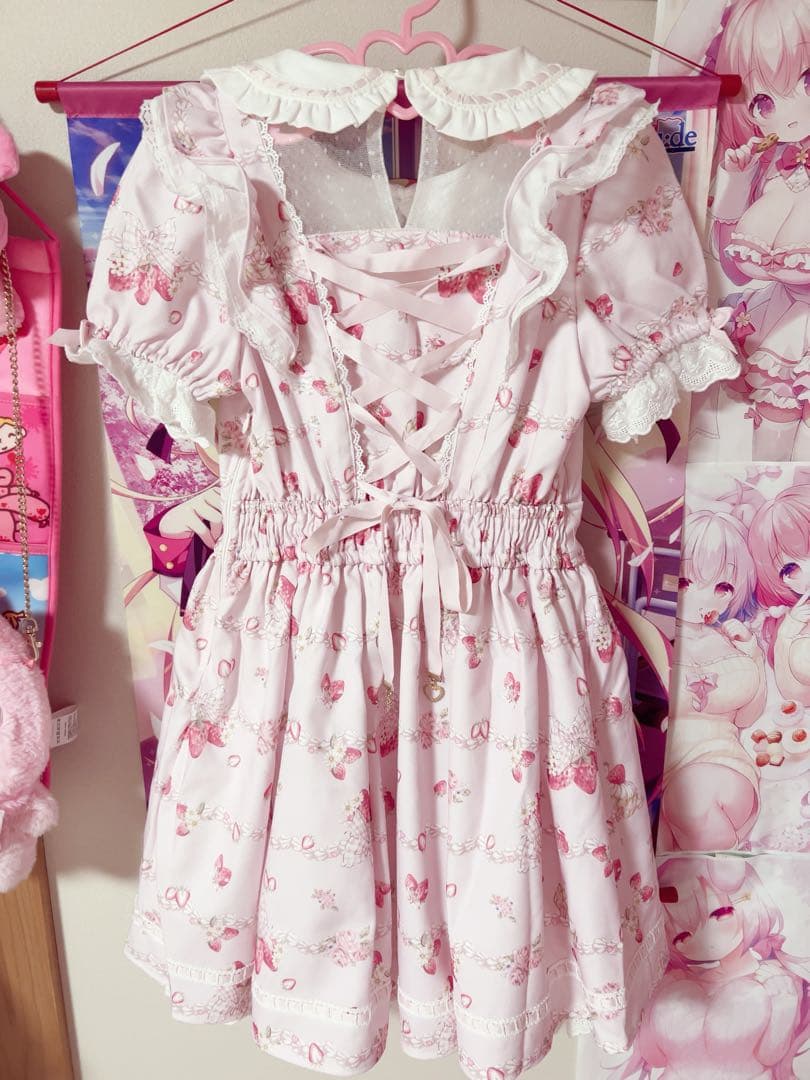 ♥LIZLISA Creamy Berry柄ワンピース ピンク♥