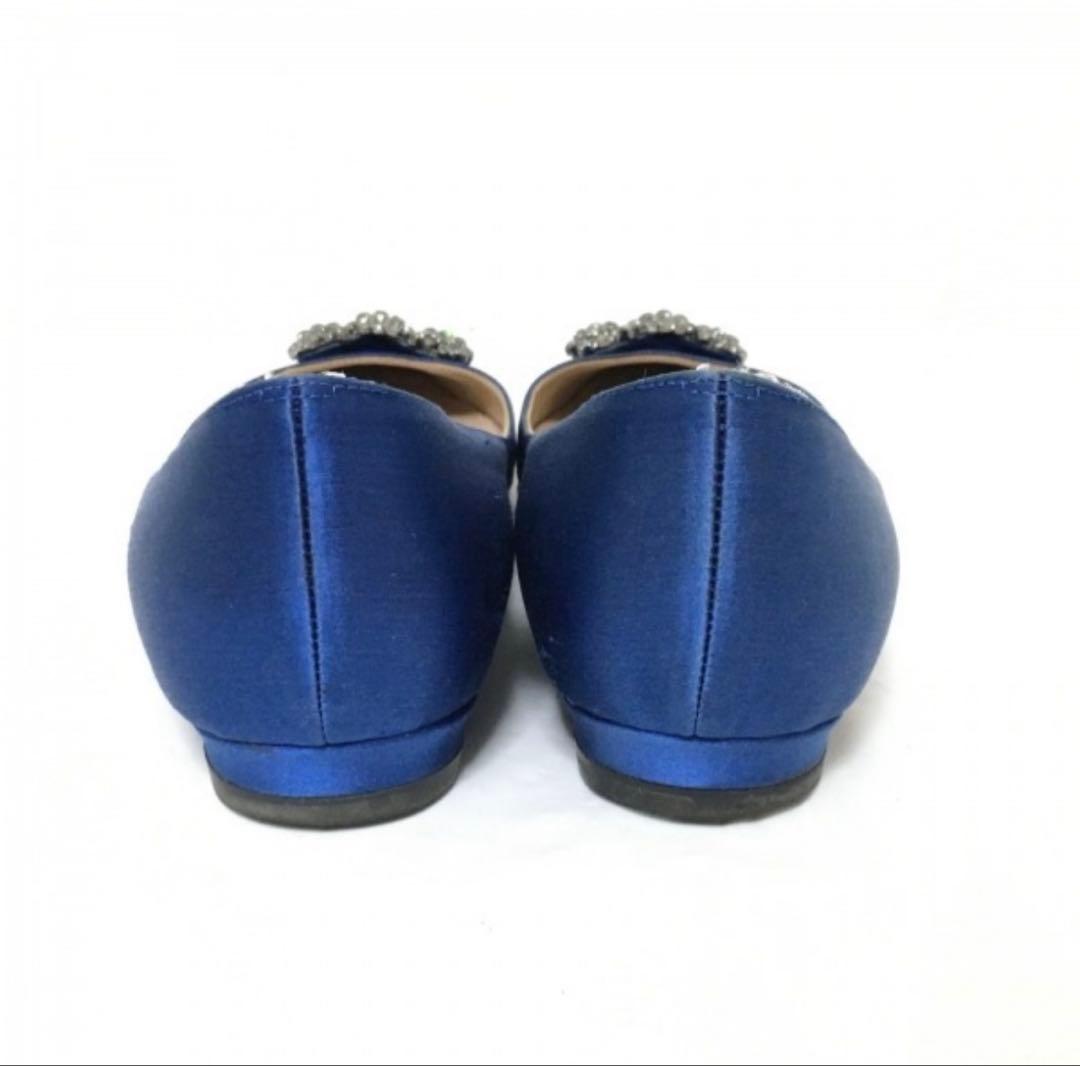 MANOLO BLAHNIK(マノロブラニク) ネイビーハンギシ　フラット