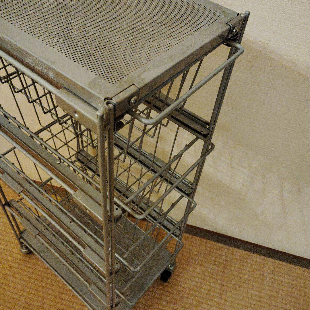 最終価格MUJI4段スチールラック キャスター付き