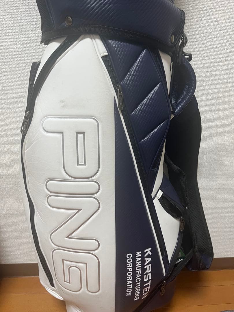 PING キャディバッグ ホワイト ネイビー