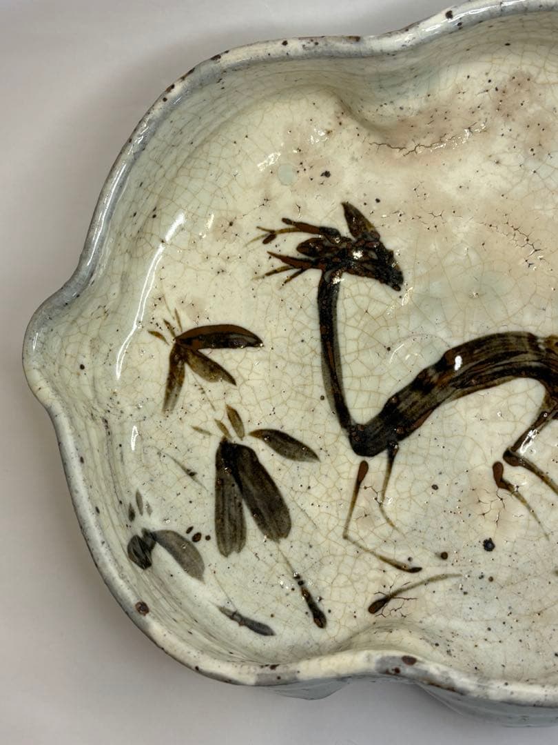 永江港史さん　絵志野焼　鹿　梅　鉢　小皿5枚セット