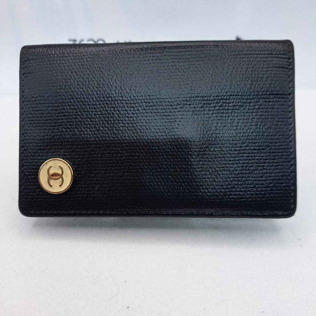 CHANEL　ココボタン　ブラック　カードケース　名刺入れ　二つ折り