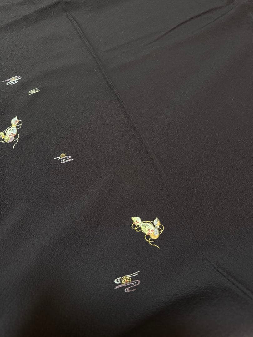 【銘品新品】京都老舗銘店「ゑり善」深紫色 日本刺繍手刺繍「瓢箪 観世水文様」