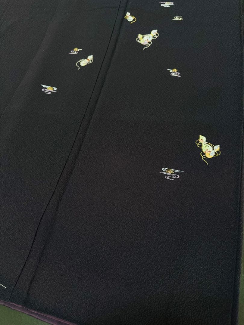 【銘品新品】京都老舗銘店「ゑり善」深紫色 日本刺繍手刺繍「瓢箪 観世水文様」