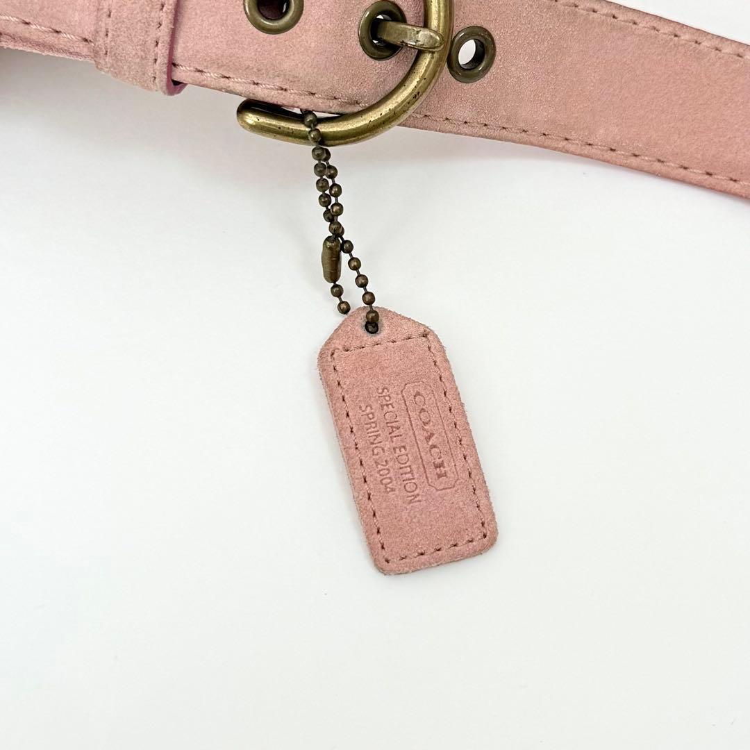 バッグ Coach Fringe Flower Applique Pink Bag