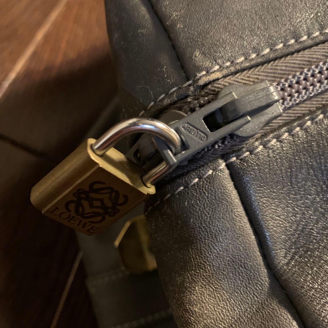 LOEWE ロエベ　レザー　ショルダー　ボストンバッグ　グレー　革
