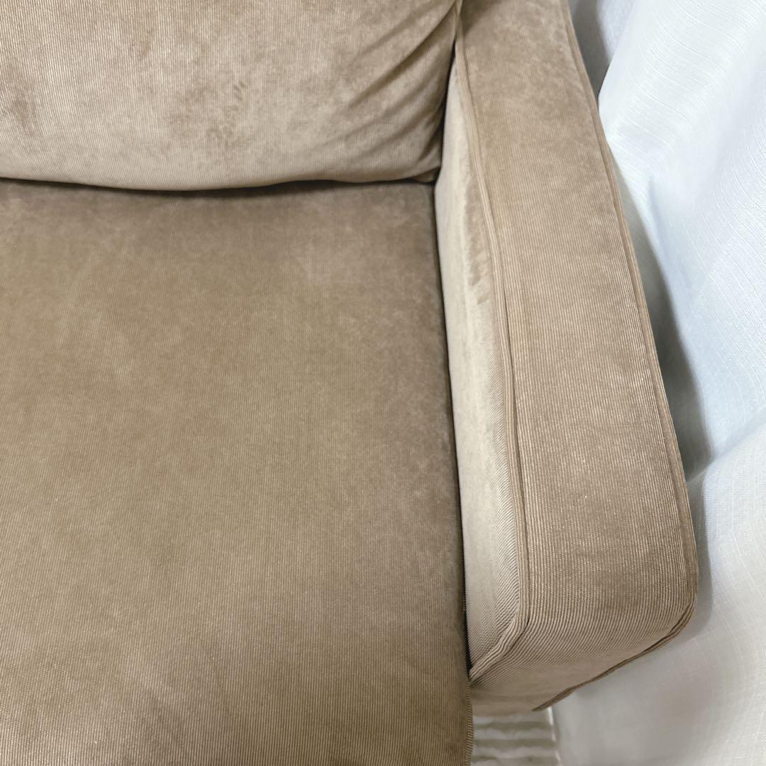 MOSS コーデュロイ　ブラウンファブリック2人掛けソファ　モス　ソファー