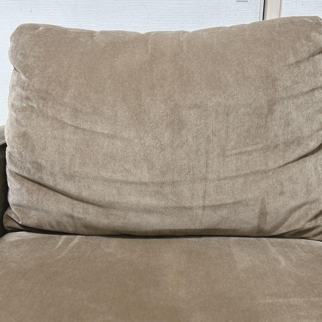 MOSS コーデュロイ　ブラウンファブリック2人掛けソファ　モス　ソファー