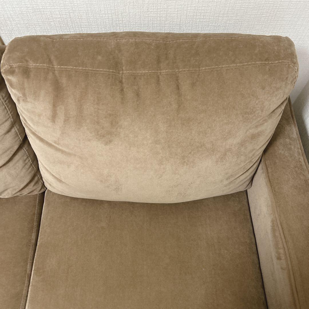 MOSS コーデュロイ　ブラウンファブリック2人掛けソファ　モス　ソファー