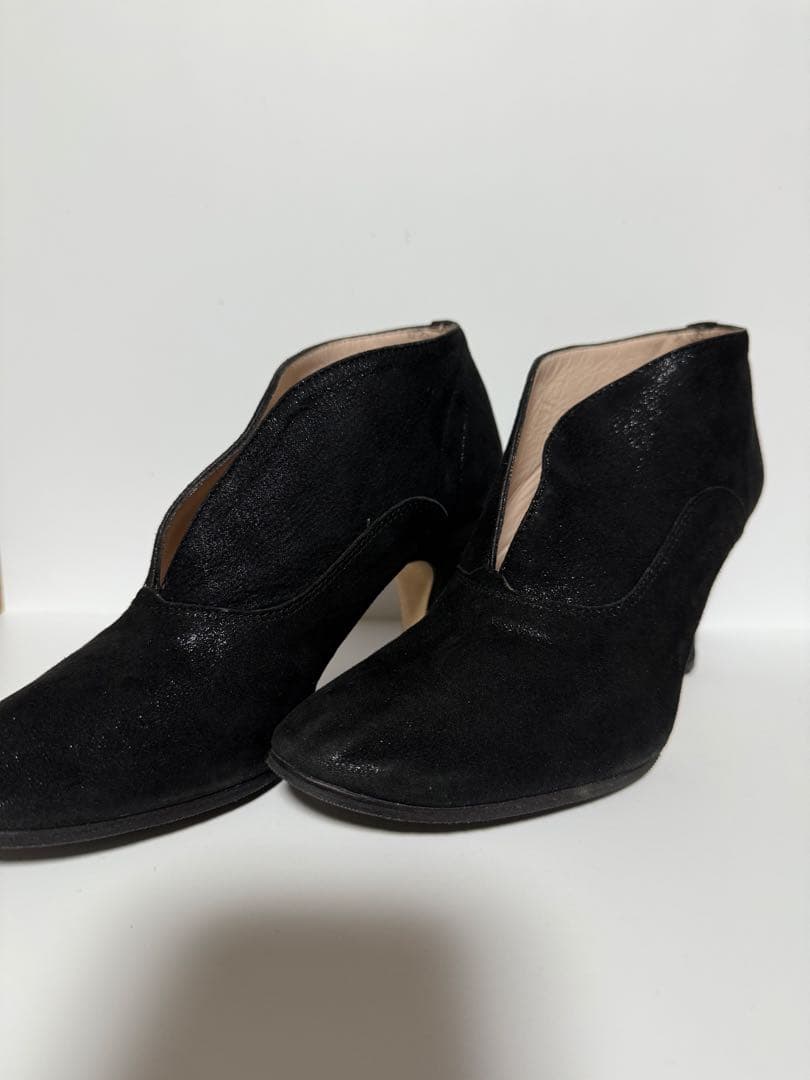 【美品】Repettoブーティ TARA タラスエード◆ブラックラメVカット36