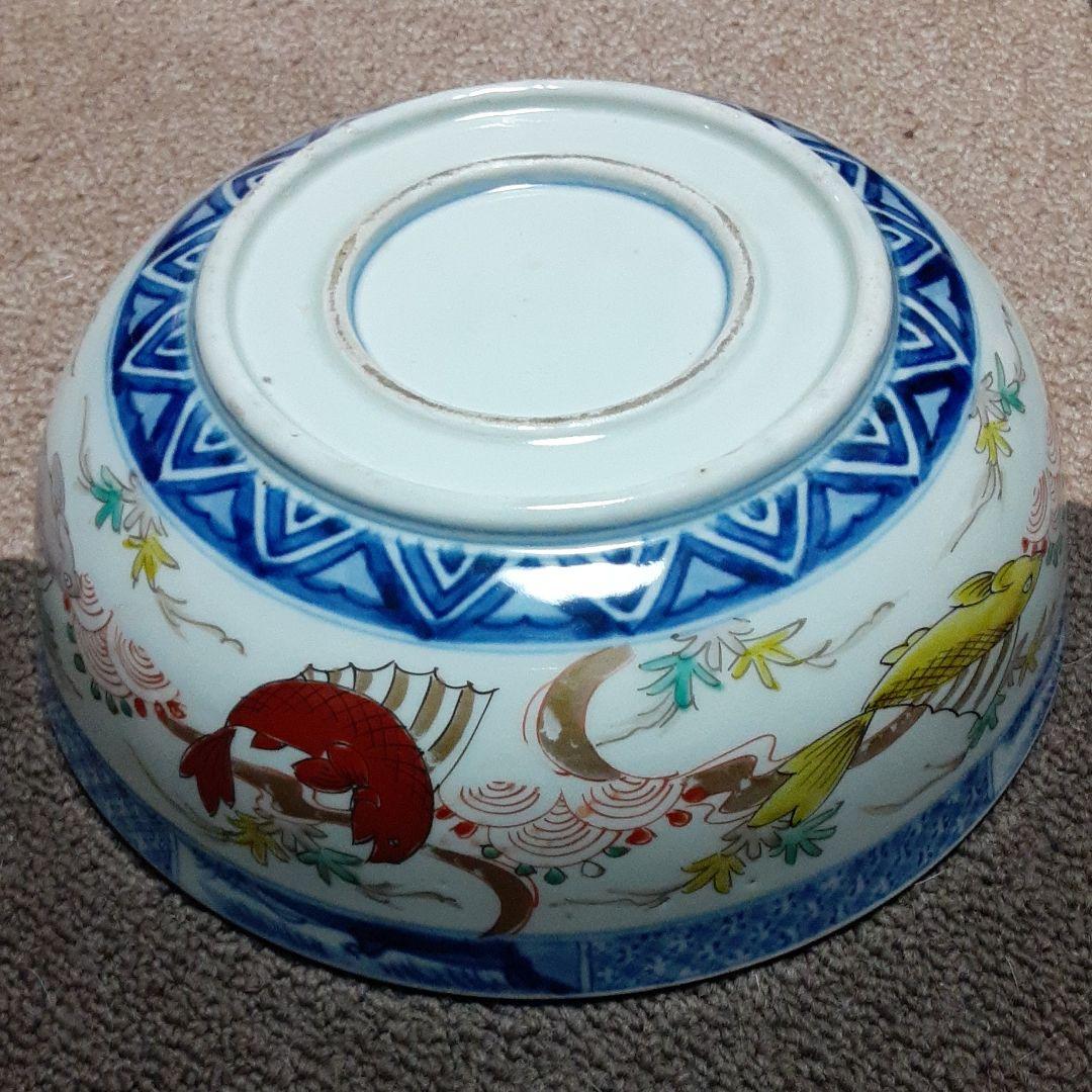 古い伊万里鉢皿椀/手描き水草魚貝吉祥紋/紅葉鯛宝珠/二重高台唐草紋/有田唐津焼