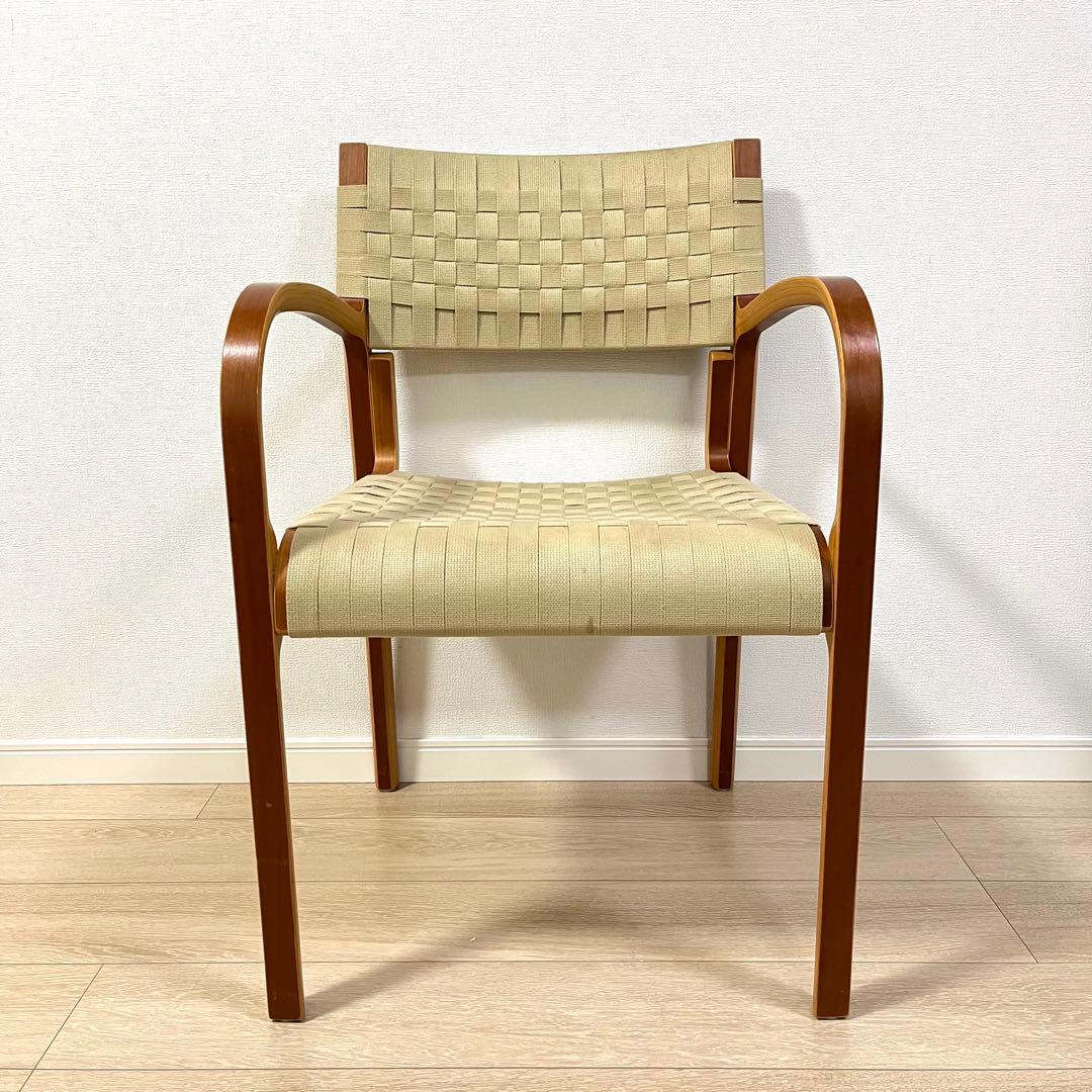 (つ72)WISE WISE アームチェア 編み座面 ナチュラル