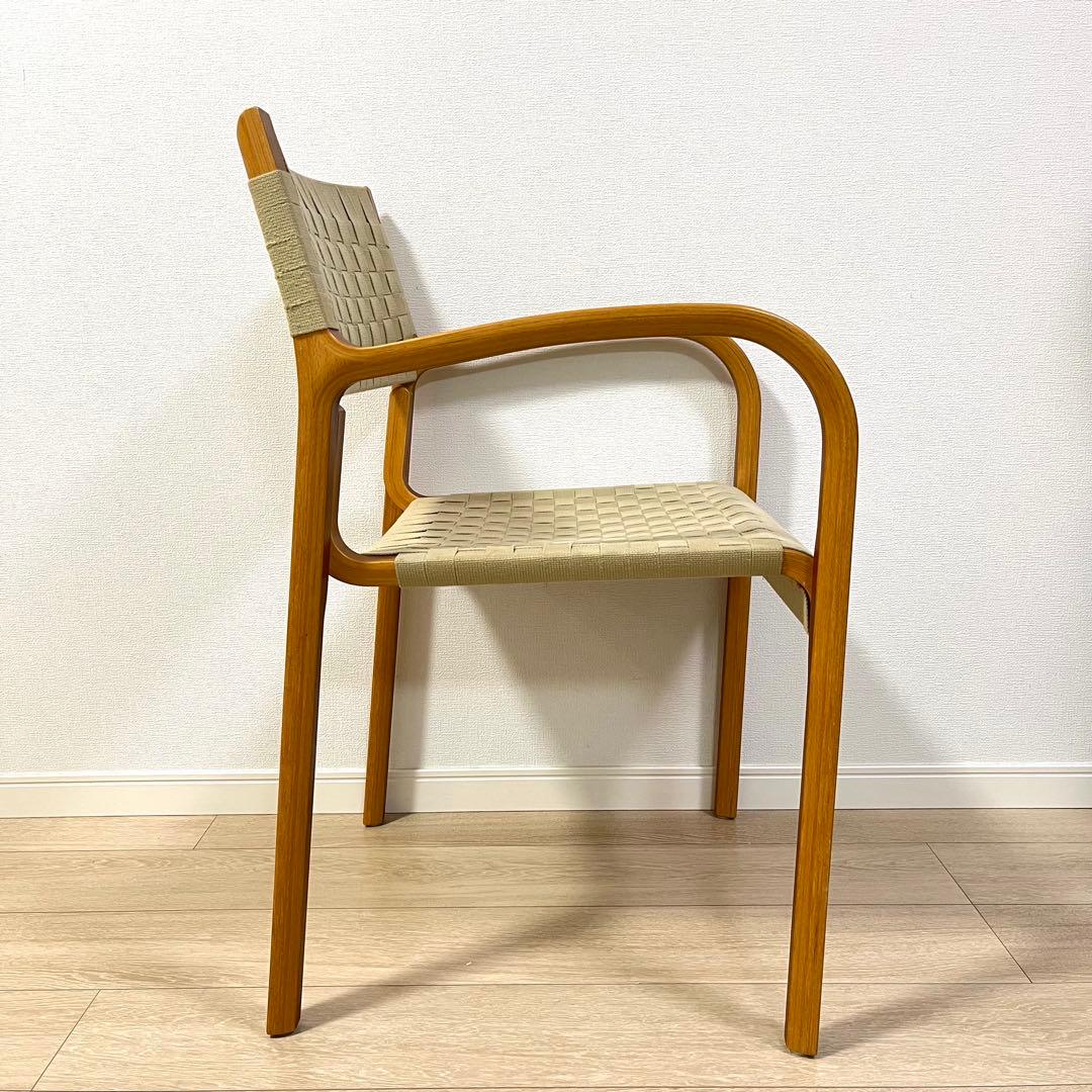(つ72)WISE WISE アームチェア 編み座面 ナチュラル