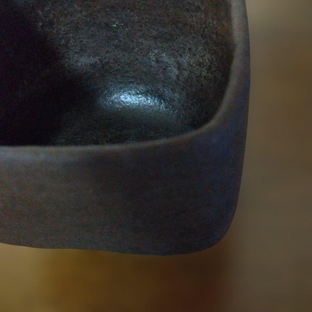 京都　帰来窯　佐々木虚室さんの「四方形　黒茶盌」