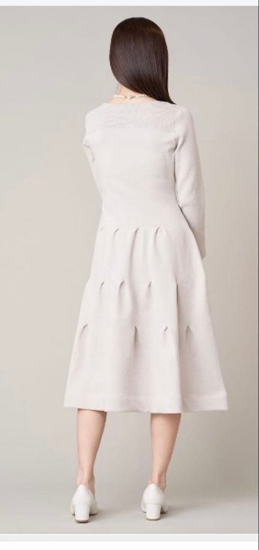 CELFORD アイボリー 長袖ひざ丈ワンピース36