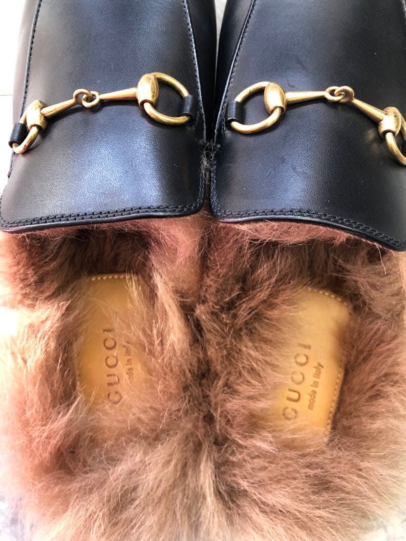 新品未使用 GUCCI プリンスタウン ホースビット ファー シューズ サンダル