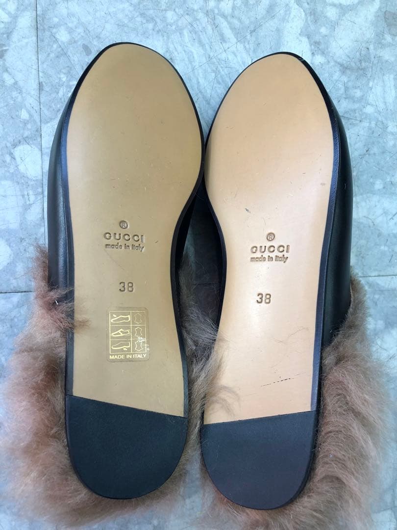 新品未使用 GUCCI プリンスタウン ホースビット ファー シューズ サンダル