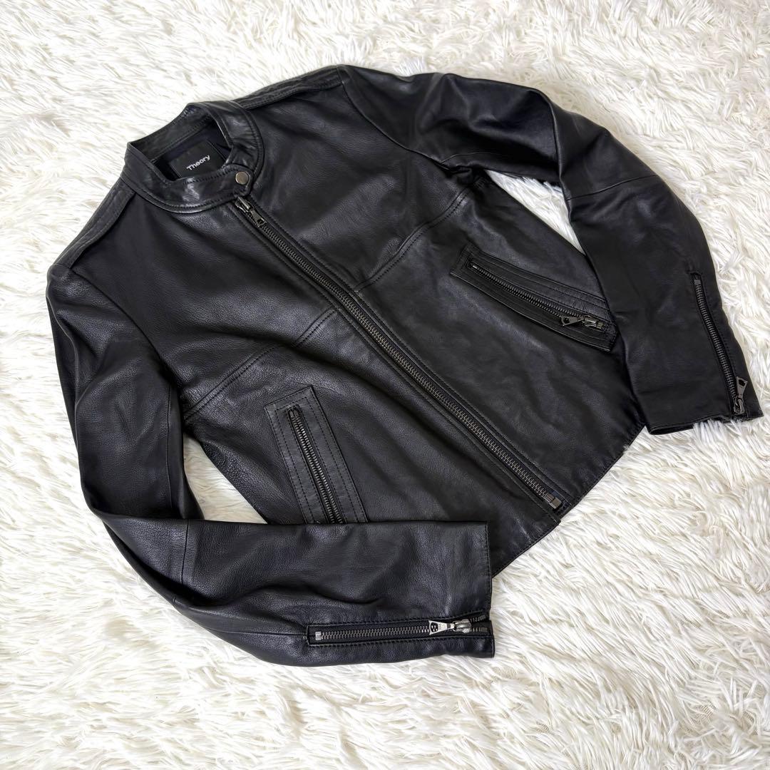 【極美品】Theory セオリー　ラムレザー　シングル　ライダースジャケット