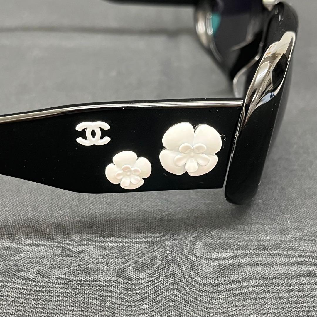【T】売り尽くし✨CHANEL サングラス 5113 度なし ブラック カメリア