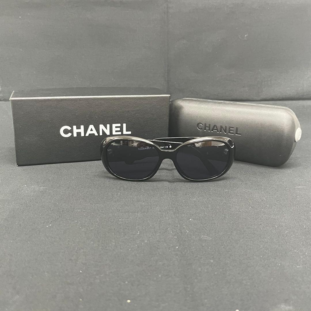 【T】売り尽くし✨CHANEL サングラス 5113 度なし ブラック カメリア