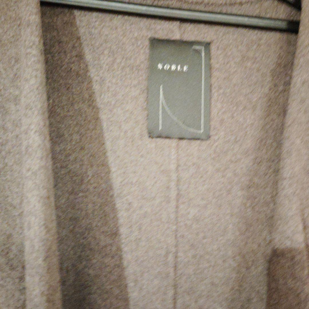 NOBLE ノーブル リバーオーバーカラーミディコート グレーA