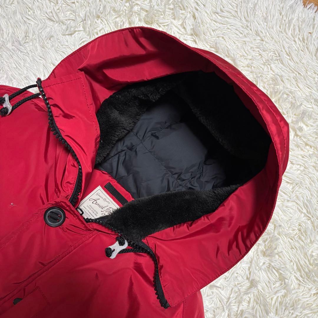 AVIREX XL 肉厚 ダウンジャケット レッド ロゴ付き メンズ