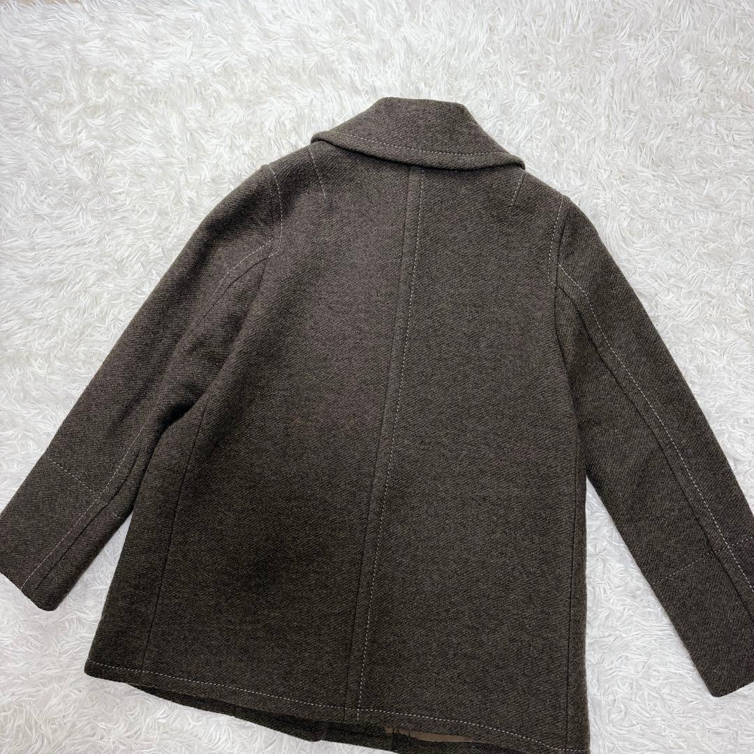 【美品】ビーディングハート　ウールコート　オリーブ