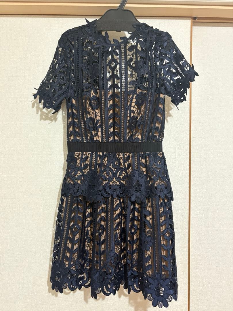 self-portrait 新品　ネイビー レース ワンピース UK4 US0