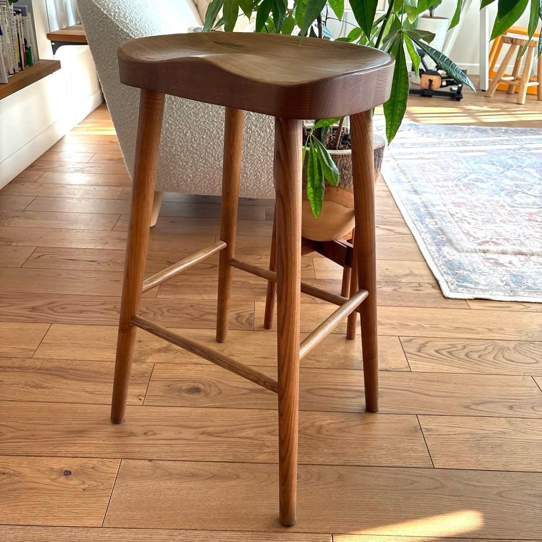 ⚠️aya⚠️アッシュ　バースツール　Zara  木製