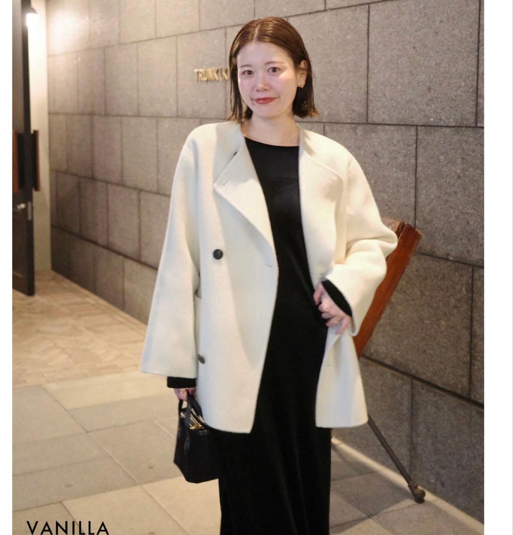 basement online ノーカラー2WAYリバーミドルコート