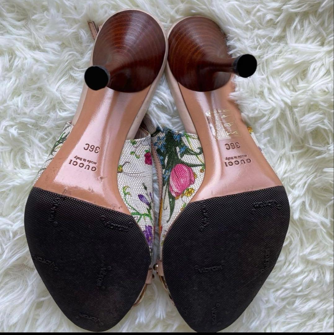 【美品】　グッチ　バンブー　ホースビット　サンダル　36 フローラ　ミュール