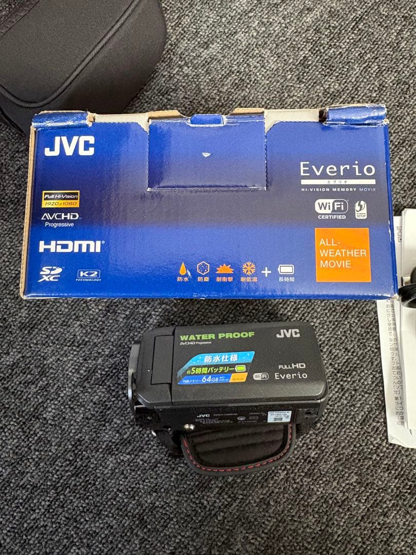 JVC Everio エブリオ GZ-RX500-B 防水ビデオカメラ64GB