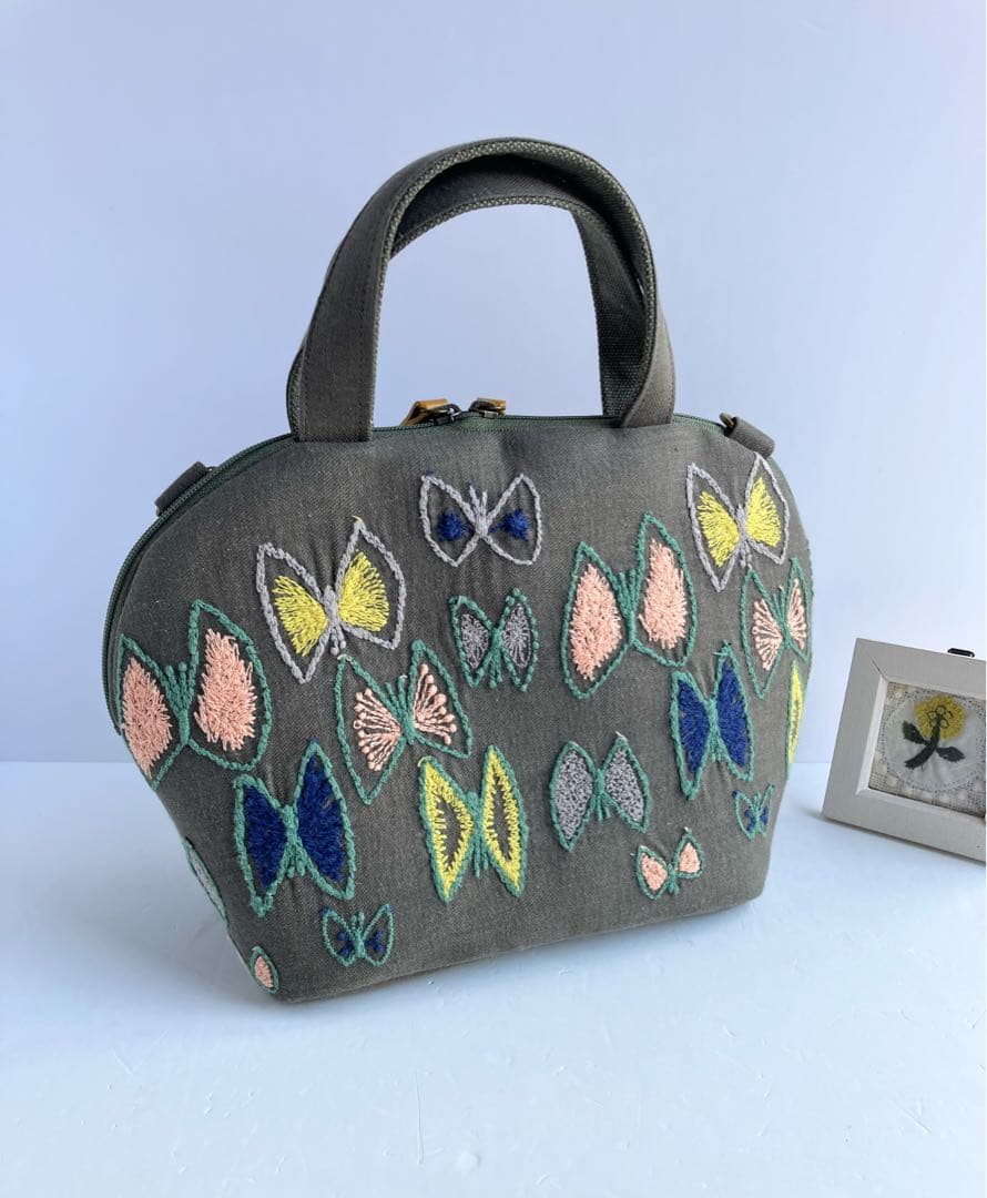 1点のみ ミナペルホネン　レア　sky flower　ミニサイズまるいショルダー