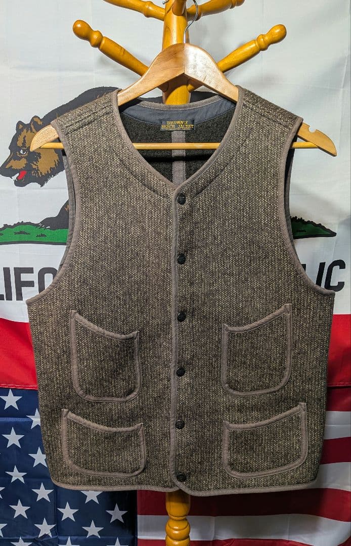 【ボタン難有り】フルカウント ブラウンズ ビーチクロス ベスト 40