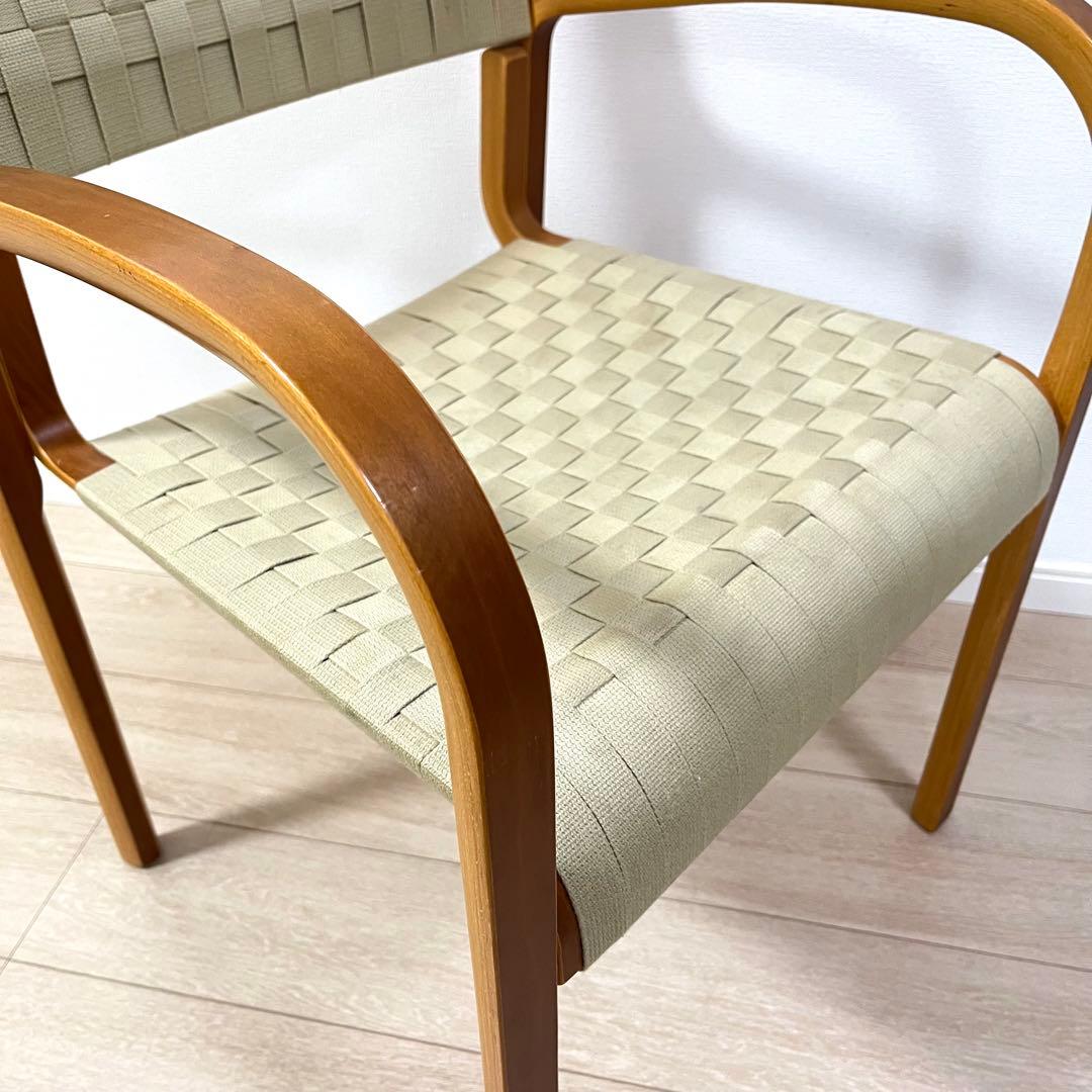 (つ71)WISE WISE アームチェア 編み座面 ナチュラル