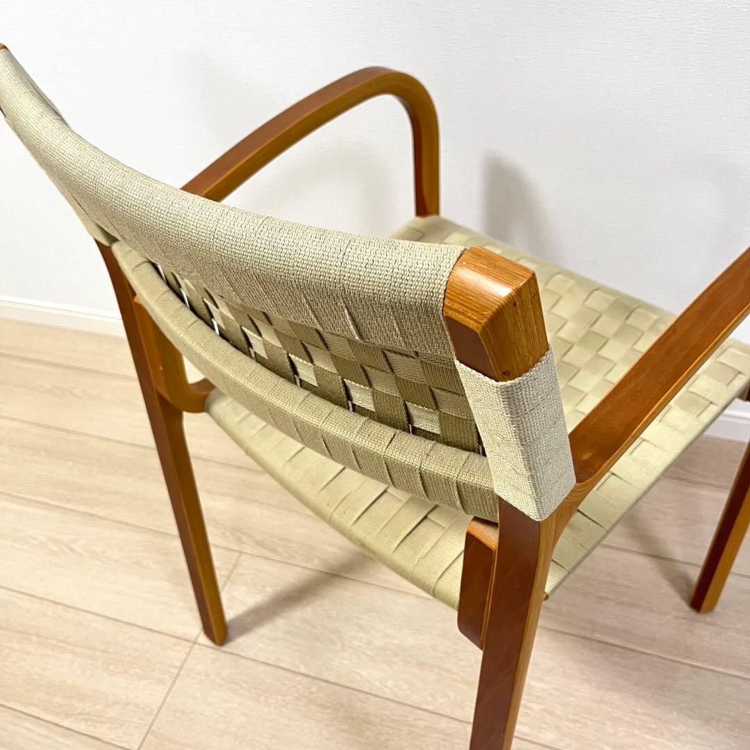 (つ71)WISE WISE アームチェア 編み座面 ナチュラル