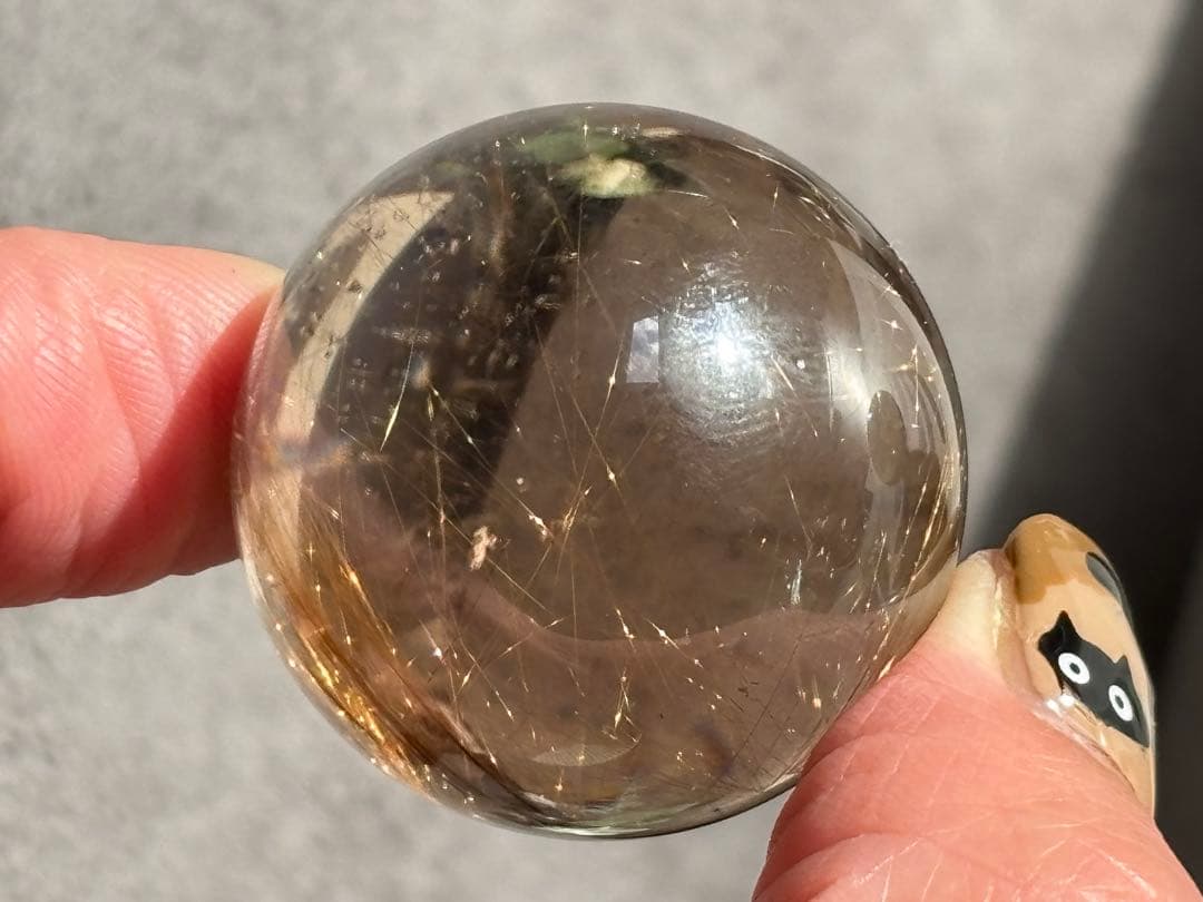 《水跡空洞×白い内包物入り＊ゴールドルチル＆スモーキースフィア》