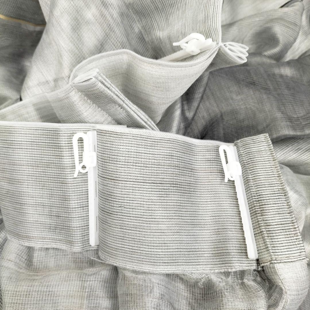 ストライプ レースカーテン 2枚組 展示品(I-2507KA3)